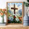 Easter Lily Cross Diamond Art Kits for Adults - 12x16 Inch 5D Full Drill Diamond Painting - Religious Spring Flower Gem Art for Beginners - DIY Faith-Based Rhinestone Craft for Home Wall Decor